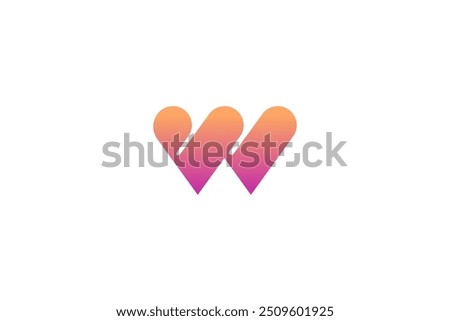 W logo vector illustration silhouette designs template