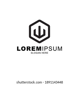 W logo vector with modern silhouette shape for urban and extreme sport and other