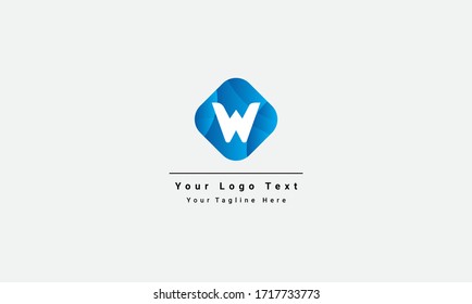 W Logo.W Letter Design Vector Illustration Modern Monogram Icon. Letter "W" line art monogram. Creative logo design. Eps10 vector illustration. blue w letter logo.