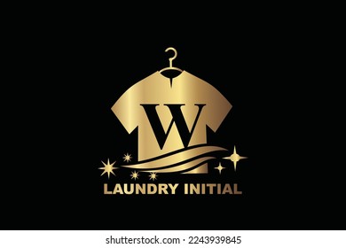 W Loundry Letter logo template for your branding.