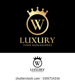 W Luxury Logo Design Template Inspiration, Vector, Illustration.