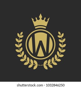 W Luxury logo,Design for Boutique hotel,Resort,Restaurant, Royalty, Victorian identity, luxury Hotel, Heraldic, Fashion,VIP,Club,education Full vector logo template.