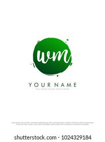 W & M initial splash logo template vector