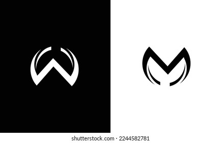 W M Letter Initial Icon Logo Design Vector Illustration