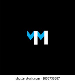 W M letter logo creative design on black color background, wm monogram