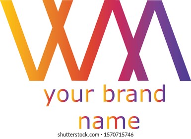 W and M Letter Logo Vector Design