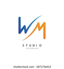 W M  letter logo vector illustration