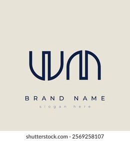 W and M logo design. WM abstract Letters Logo Monogram. This logo design is the process of creating a visual symbol that represents a brand, company, or individual.