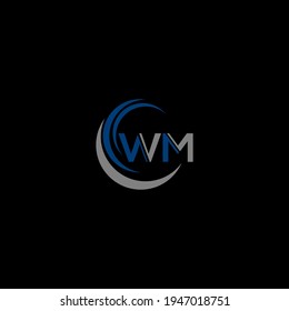 W M Unique abstract geometric vector logo design