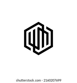 plantilla de vector de diseño de logotipo inicial de w m wm