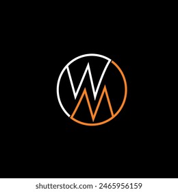 w m wm initial logo design vector graphic idea creative