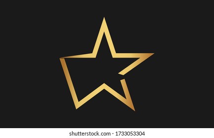 W , M , WM , MW Letter with Star Logo Template vector icon illustration design. Modern Star logo in elegant style with Black Background