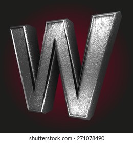 w metal letter