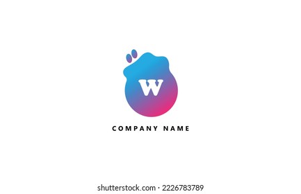 W minimalist creative brand company professional minimal logo design concept 