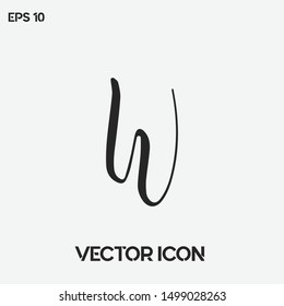 "W" modern calligraphy letter vector icon. Handwritten typographic logo. Premium quality.