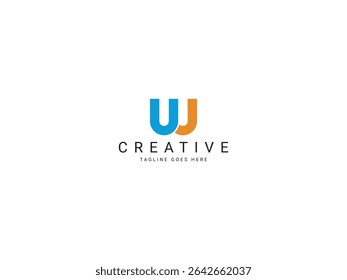 w modern letter logo design