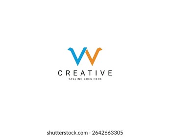 w modern letter logo design