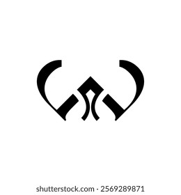 W monogram Initial logo, flat simple initial w logo vector for business