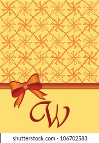 W monogram invitation card vector