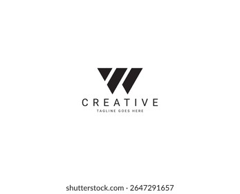 w monogram letter logo design