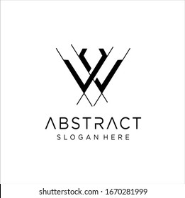 W Logotipo De Letra Monograma Con Contorno De Monograma Negro Delgado. Moderna Ilustración de Vector de Diseño Letra W Moderna.