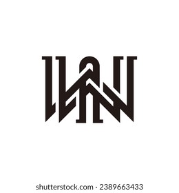  W W A Monogram Logo. Modern and unique WWA, AWW letter initials logo