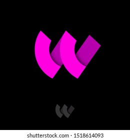 W monogram. W origami logo. W letter like folded paper on a light background. Abstract symbol.