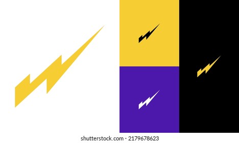 W Monogram Thunder Lightning Business Company logo design