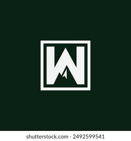 W and Mountain logo design