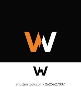 VECTOR DE IDEA DE DISEÑO DE LOGOTIPO W MOUNTAIN