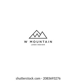 W MOUNTAIN LOGO DESIGN VECTOR