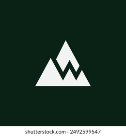 W and Mountain logo icon vector