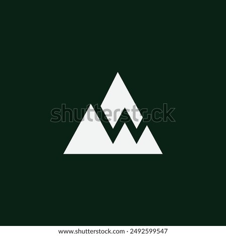 W and Mountain logo icon vector