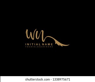 W N Initial Handwriting Logo Template