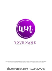W & N initial splash logo template vector