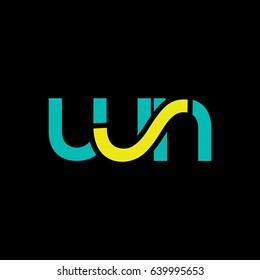 W N  joint letter logo design vector
