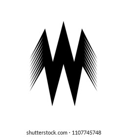 w or n lettering logo design