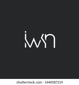 I W N letters Joint logo icon vector template.