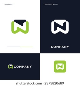 W N logo Vector Icon Illustration Design