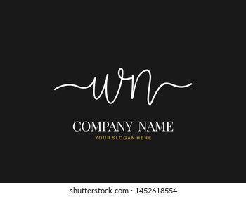 W N WN Beauty vector initial logo, handwriting logo of initial signature, wedding, fashion, jewerly, boutique, floral and botanical with creative template for any company or business.