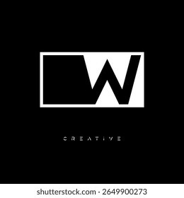 W Negative Space Monogram – Minimalist Black and White Letter mark Logo for Creative Branding, Fashion Identity and Modern Design Concepts
