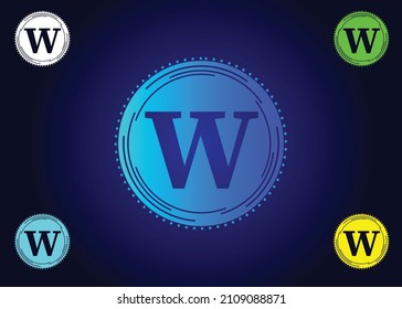 W new letter logo and icon design
