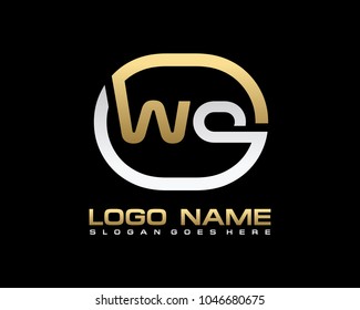 W O Initial circle logo template vector