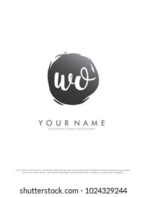 W & O initial splash logo template vector