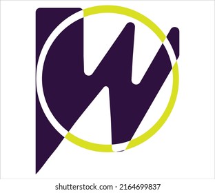 W y O. diseño de plantilla de logotipo de carta