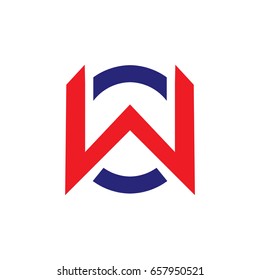 W with O letter logo template