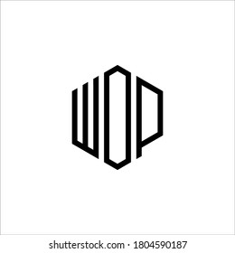 W O P logo design vector sign