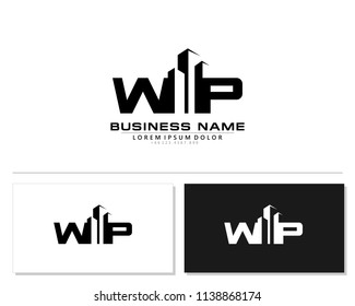 W P Initial building logo concept