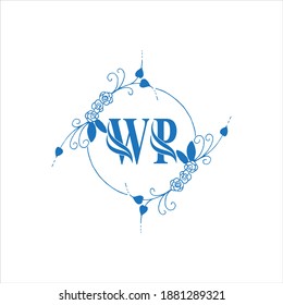 W P letter logo abstract design on white color background. wp monogram