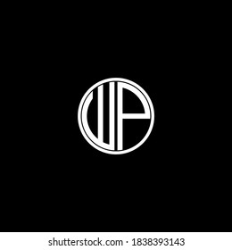 Diseño de plantilla de logotipo de letra W P sobre fondo de color negro, monograma wp